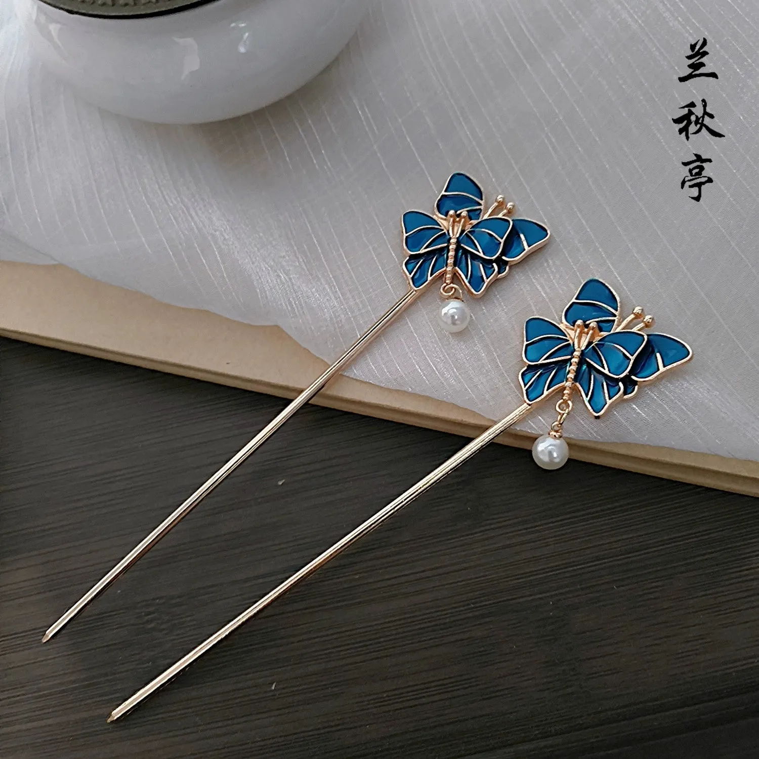 Shao Lan 烧蓝 Burnt Blue Various Ming Dynasty Turquoise Flower Hairpins
