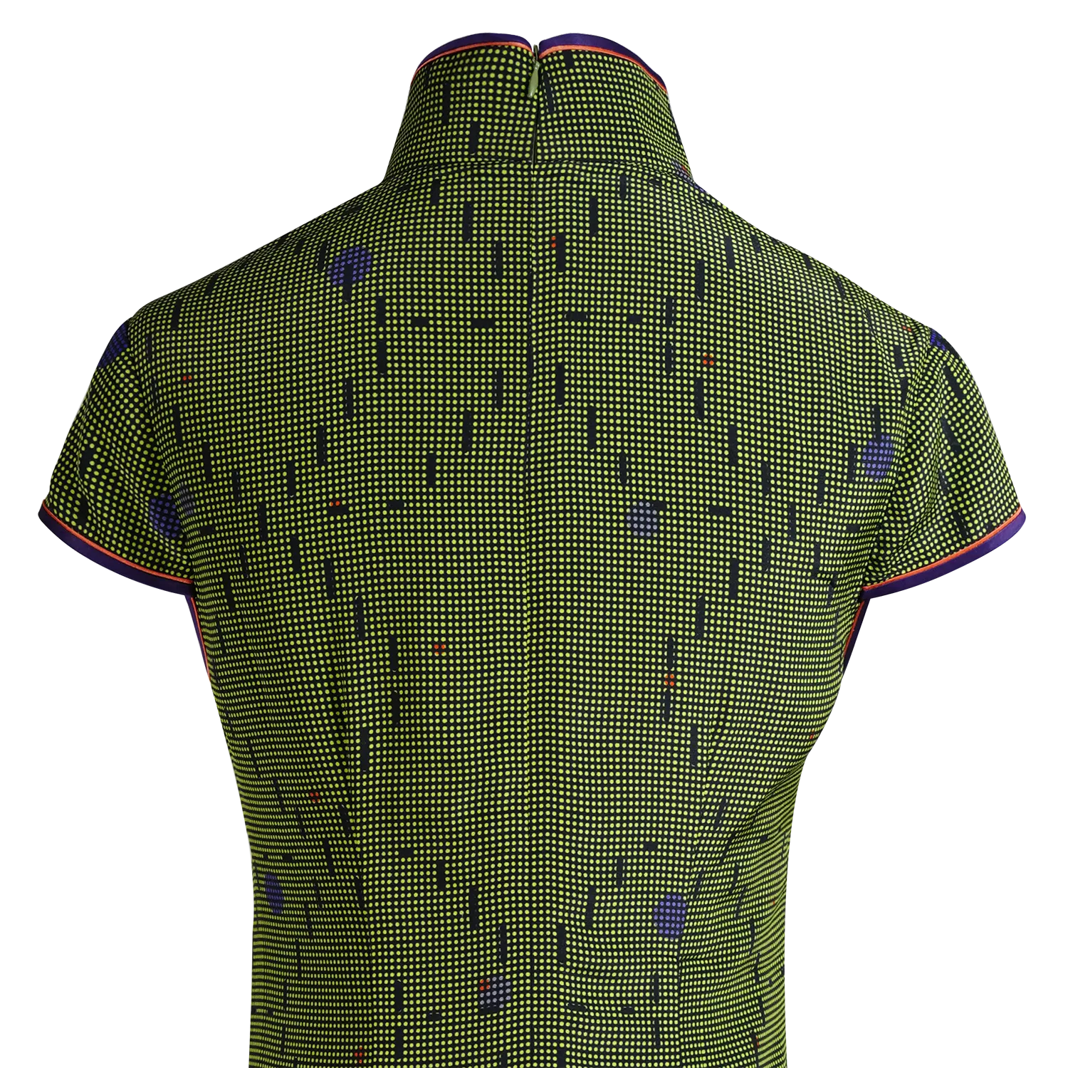 【SKYLINE】100% Silk Cheongsam - Mesh Version (Cap Sleeve) (Crystal Button)
