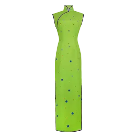 【SKYLINE】100% Silk Crystal Cheongsam (Sleeveless)