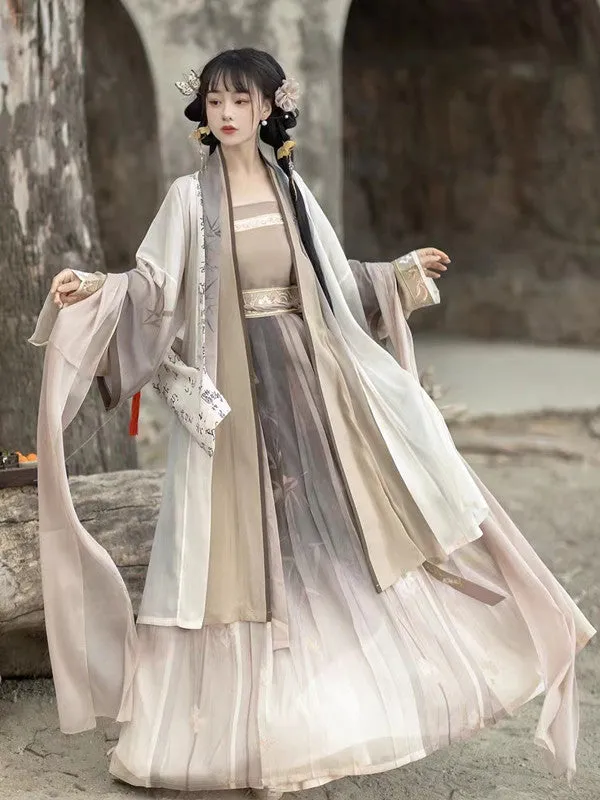 Song Dynasty Blue Hanfu 5 Pieces Suite Summer Hanfu
