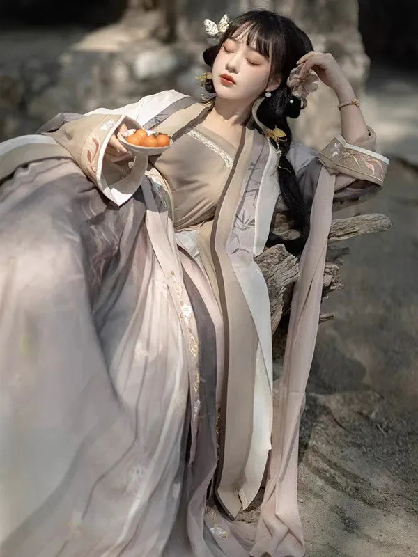 Song Dynasty Blue Hanfu 5 Pieces Suite Summer Hanfu