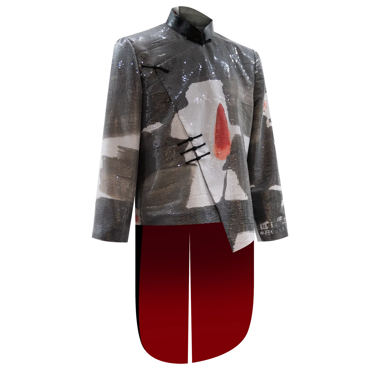 SPARKLE COLLECTION x HKMoA【ZEN PAINTING 1】Silk Sequined Tuxedo Tang Jacket / Kung Fu Jacket(禪畫(一)) (呂壽琨)