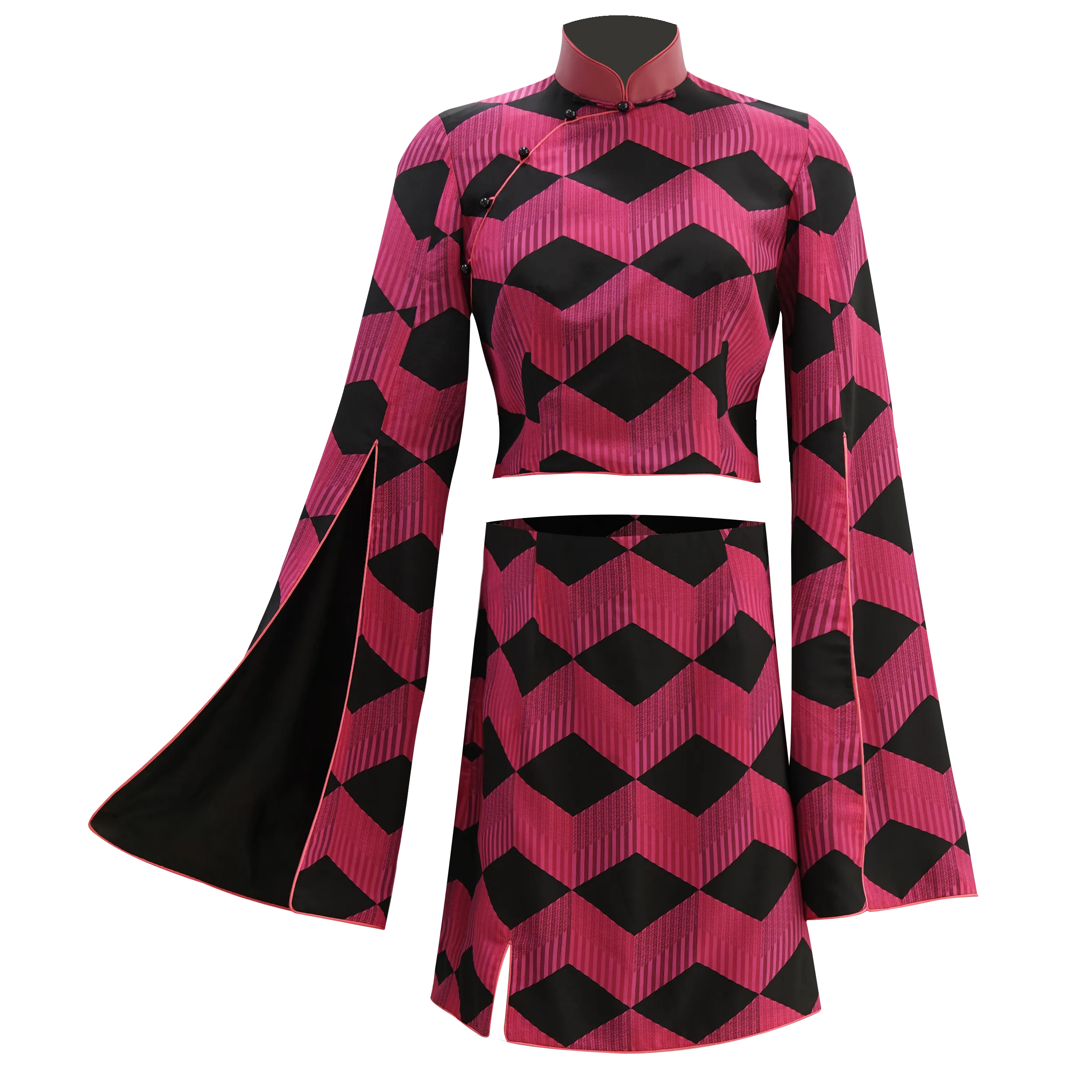 【STOREGATE VOXEL】100% Silk Cheongsam Top (香港士多) (鐵閘) (我愛紫紅)