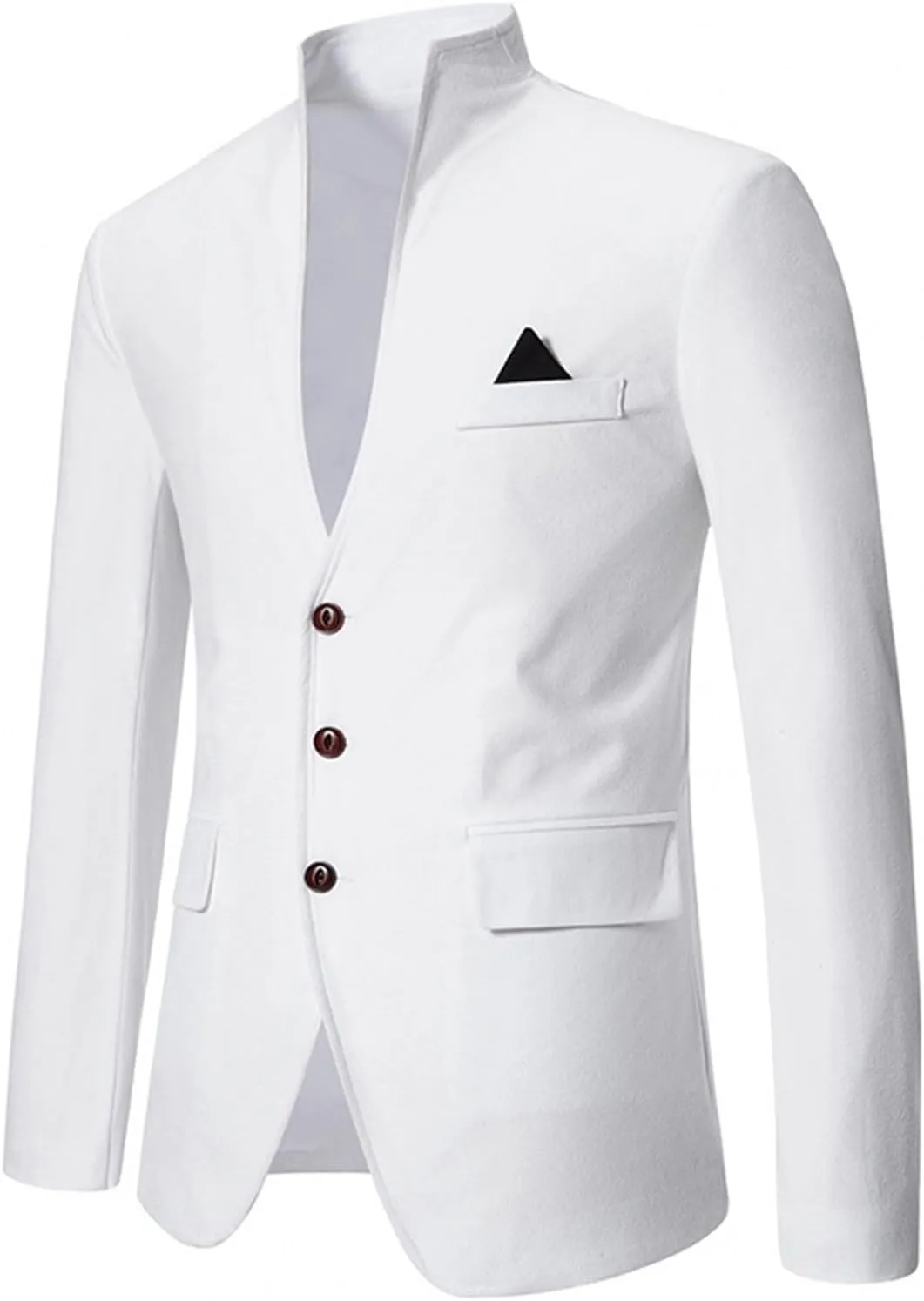 Suit Jackets for Men Casual Slim Fit Mandarin Collar Button Down Blazer Lightweight Sport Coat Business Wedding Tuxedo