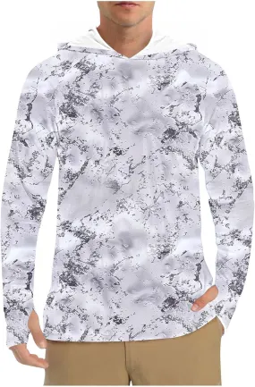 Sun Protection Hoodie Shirt For Men UPF 50  Long Sleeve Rash Guard Lightweight Camo UV Shirts For Outdoor Fishing