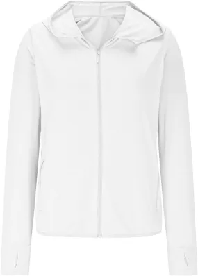 Sun Protection Shirts for Womens Lightweight Zip Up Athletic Jacket Plus Size UPF 50  UV Clothing Long Sleeve Hoodies