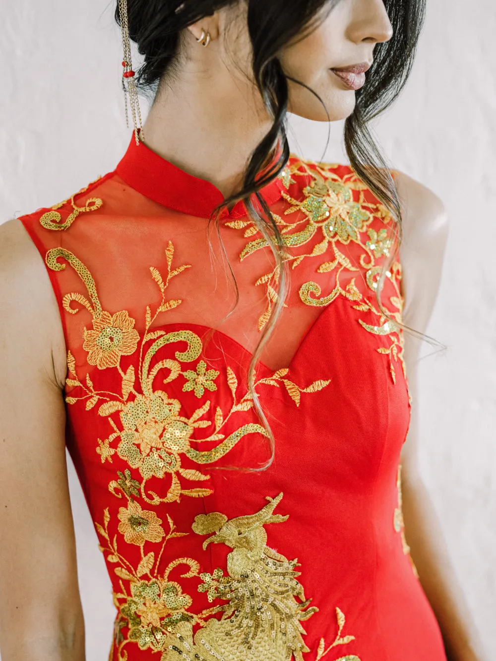 Suni Bespoke Dress | Red & Gold Mermaid Chinese Wedding Dress