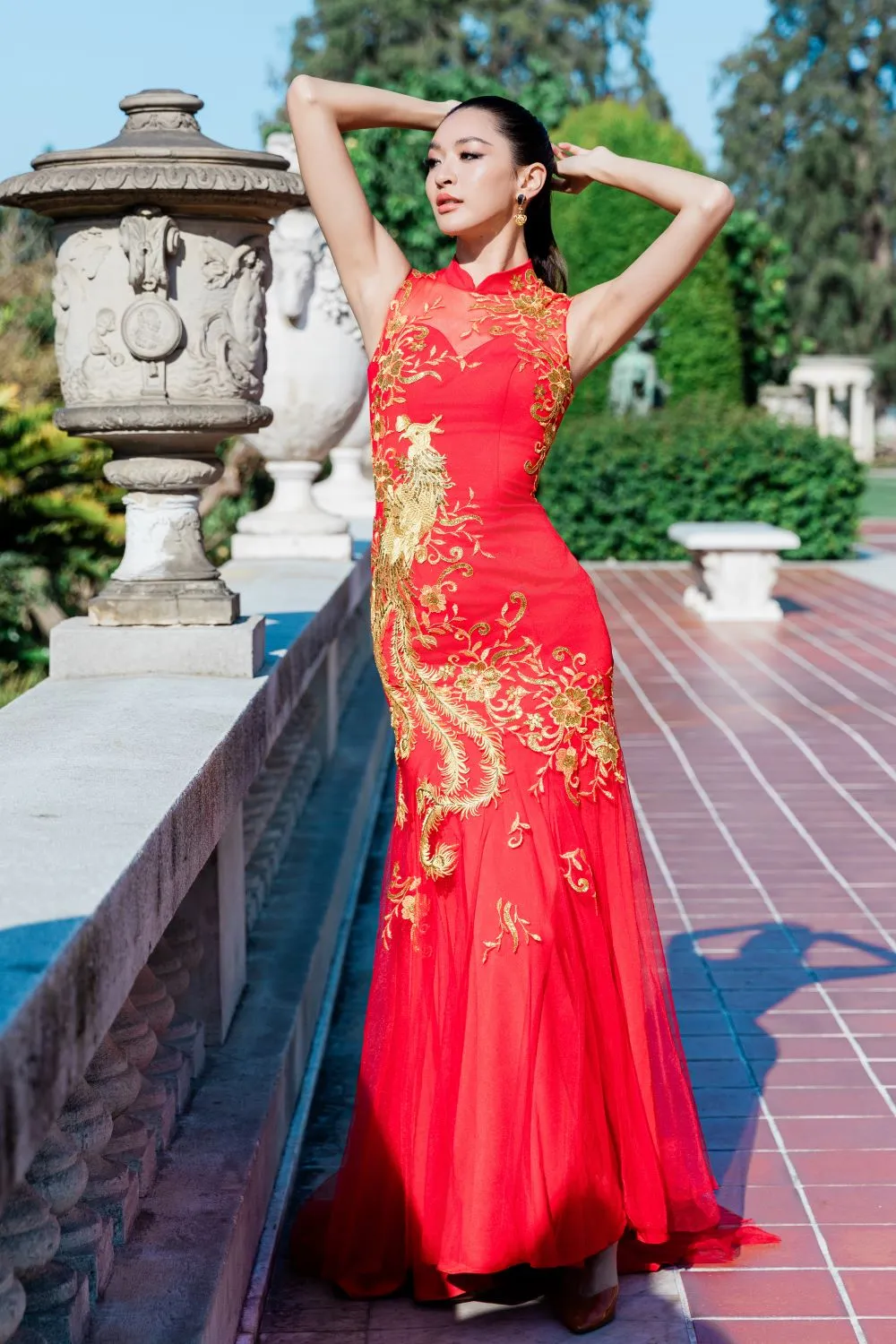 Suni Bespoke Dress | Red & Gold Mermaid Chinese Wedding Dress