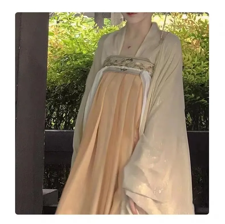 Tang-style Chest-Length Skirt and Fairy Hanfu Dress Three-piece Suit