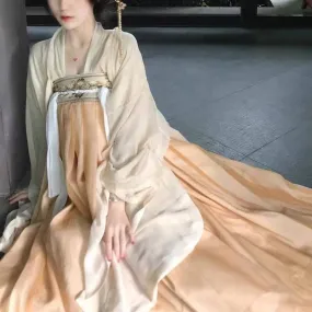 Tang-style Chest-Length Skirt and Fairy Hanfu Dress Three-piece Suit