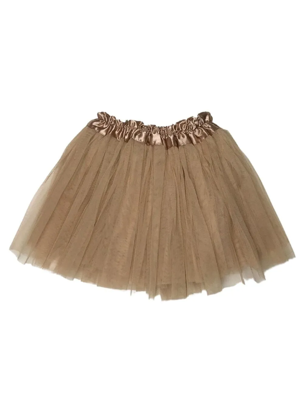 Taupe Tutu Skirt - Kids Size 3-Layer Tulle Basic Ballet Dance Costume Tutus for Girls