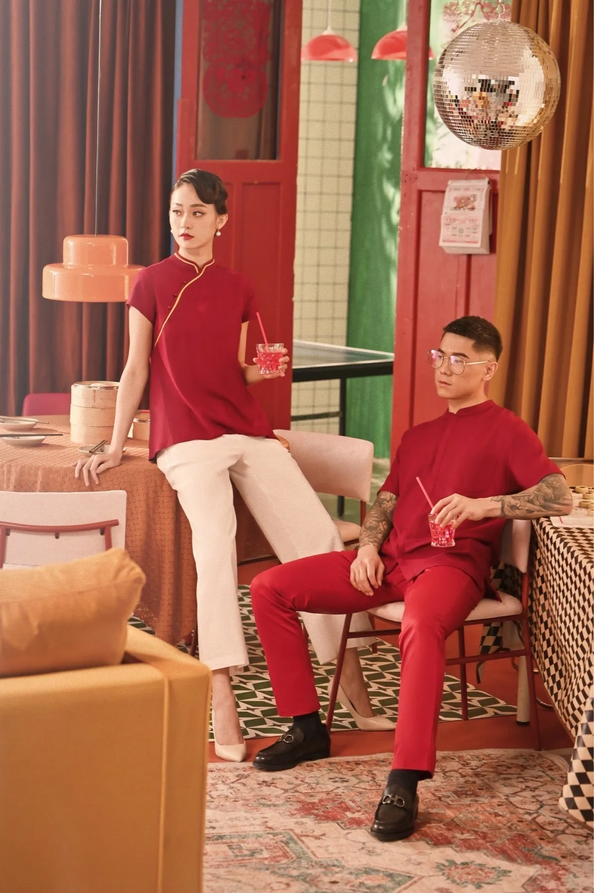 The Spring Dawn Women Classic Cheongsam Top - Maroon