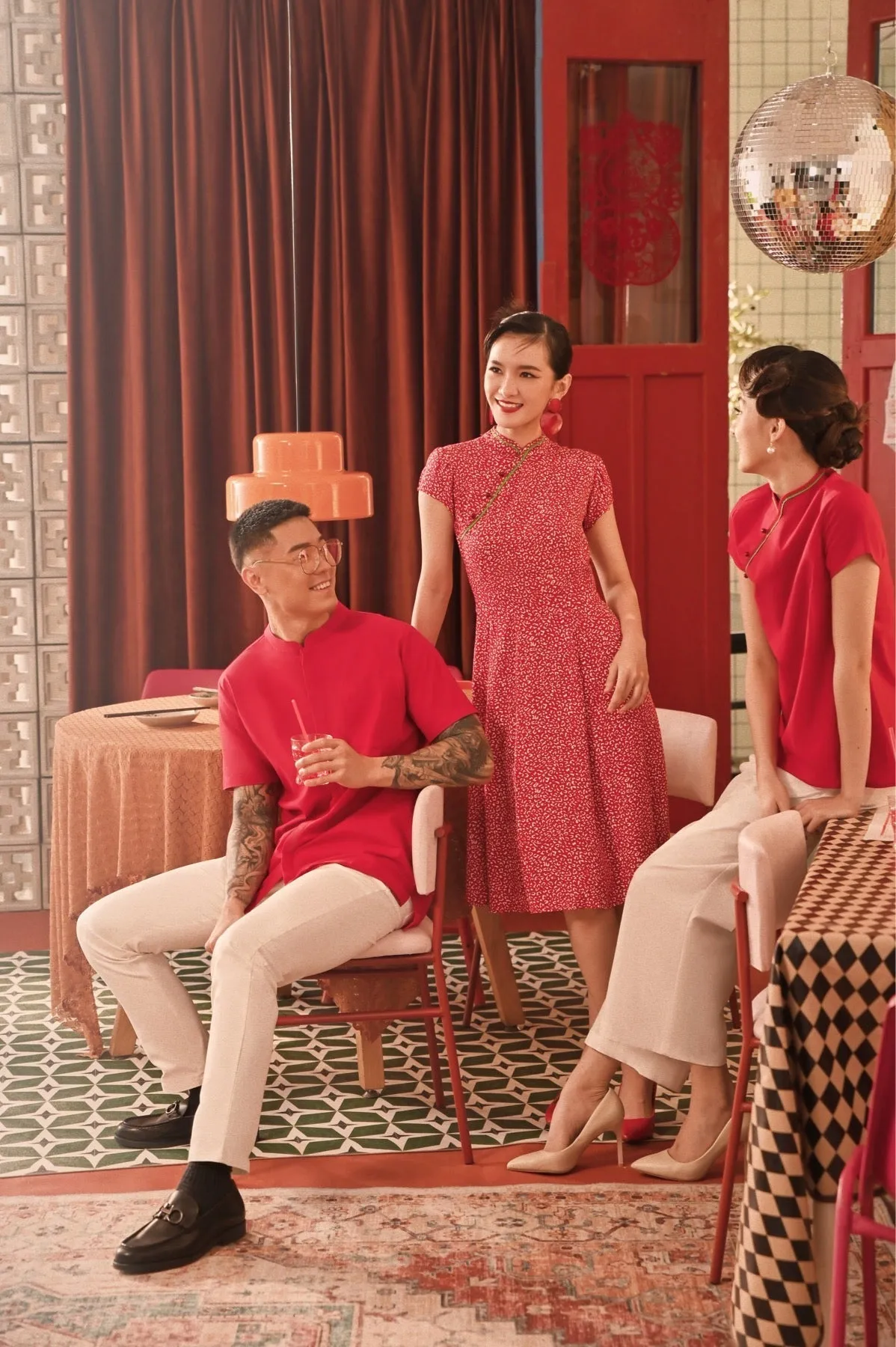 The Spring Dawn Women Classic Cheongsam Top - Red