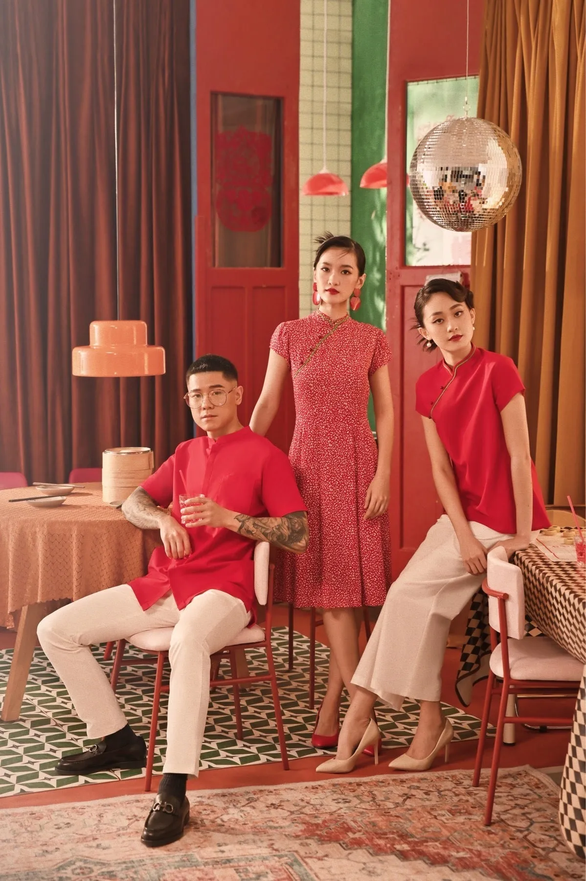 The Spring Dawn Women Classic Cheongsam Top - Red