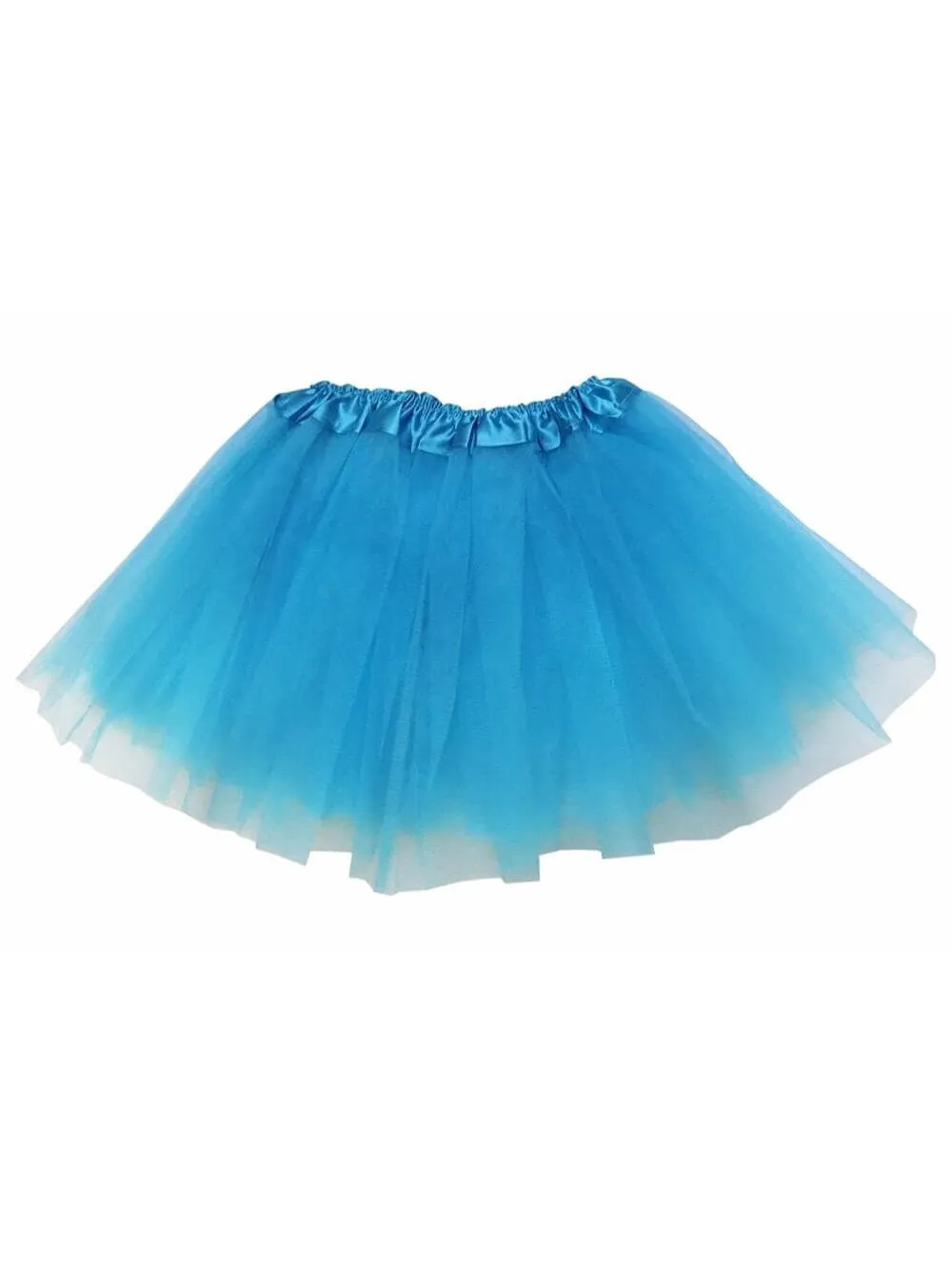 Turquoise Blue Tutu Skirt - Kids Size 3-Layer Tulle Basic Ballet Dance Costume Tutus for Girls