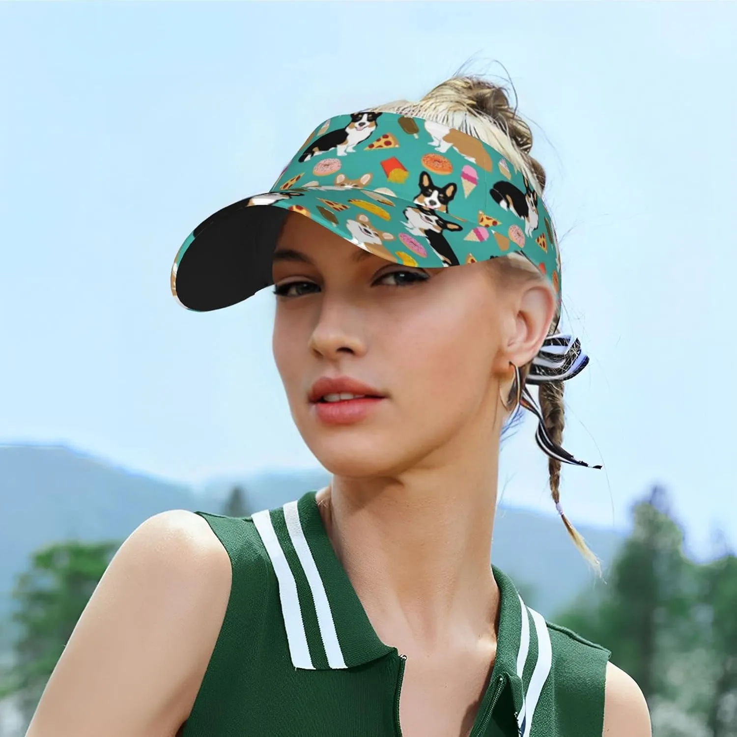 Unisex Sports Sun Visor Adjustable UV Protection Sun Hat Cap for Golf Tennis