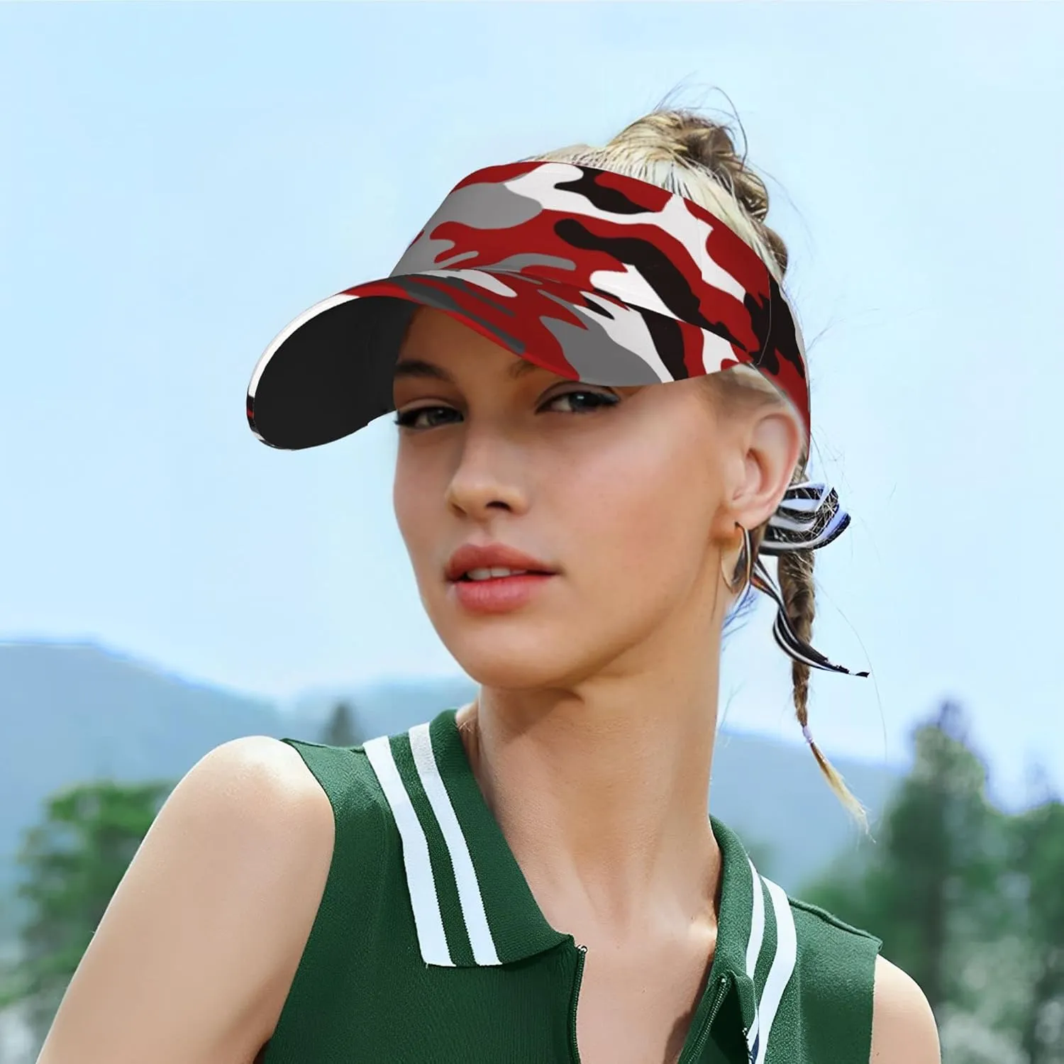 Unisex Sports Sun Visor Adjustable UV Protection Sun Hat Cap for Golf Tennis