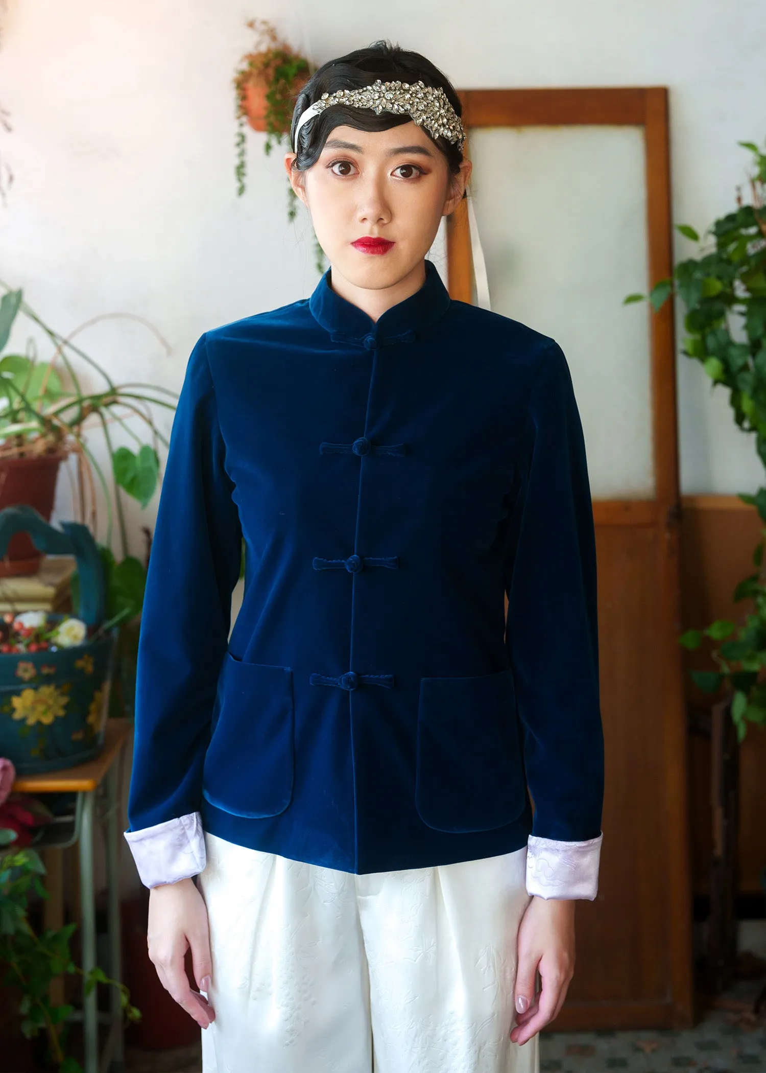 Velvet Tang Jacket (Teal/ Lilac)