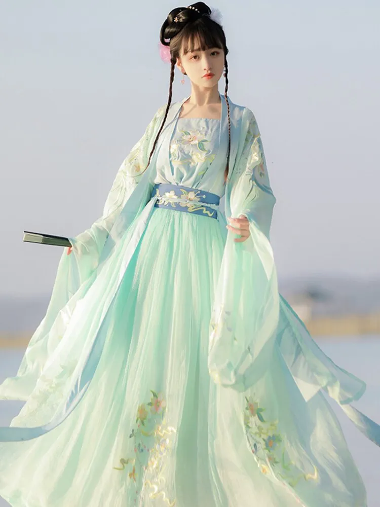 VenusFox Hanfu Women Chinese Traditional Hanfu Dress Tang Suit Vintage Ancient Dance Costume Female Carnival Halloween Cosplay Costume