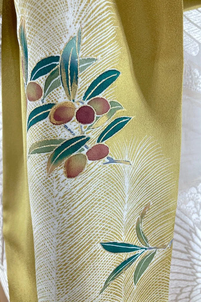 Vintage Ivory Cranes Silk Shiro-Uchikake Wedding Kimono
