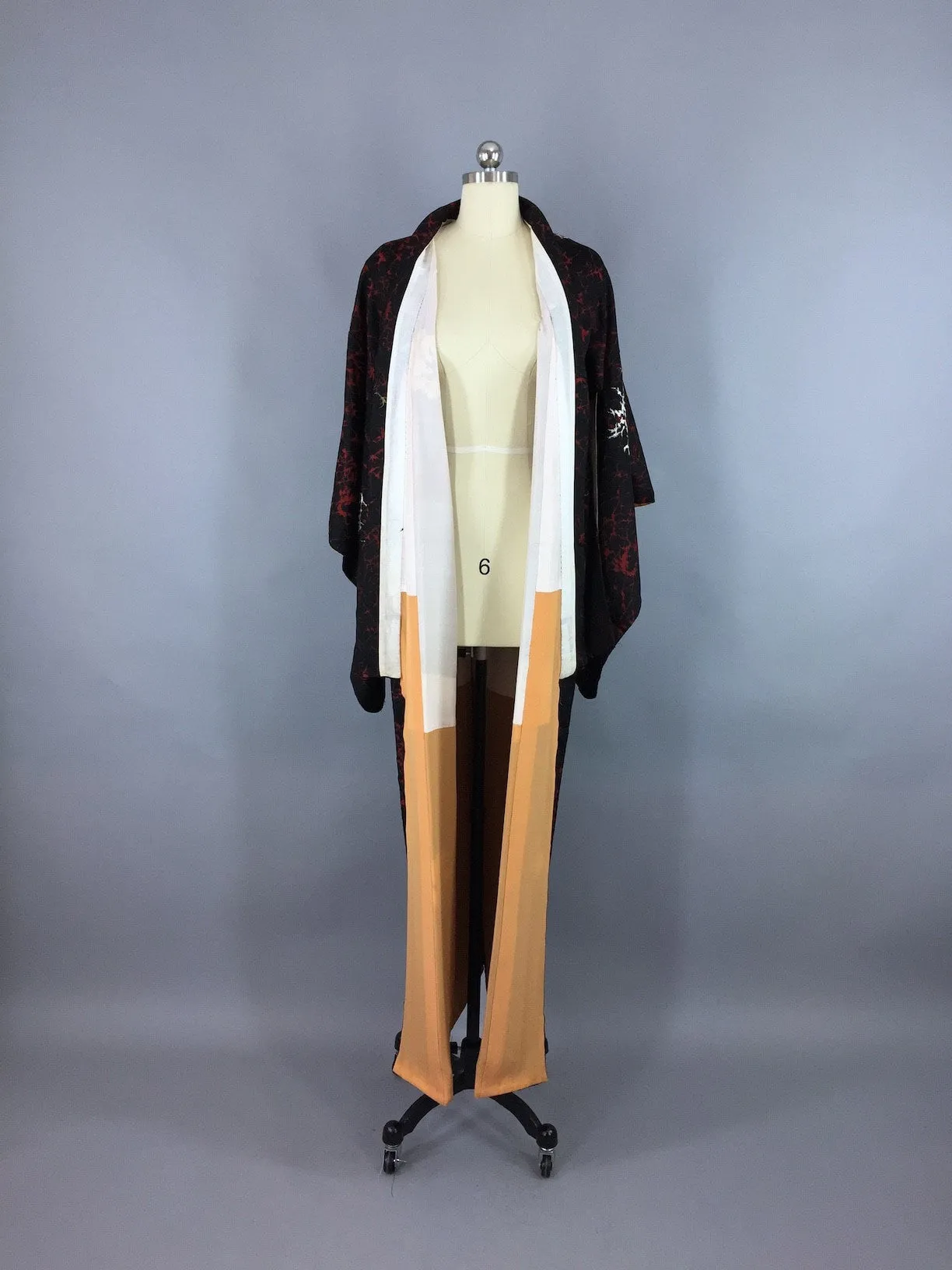 Vintage Kimono / Gothic Black Abstract