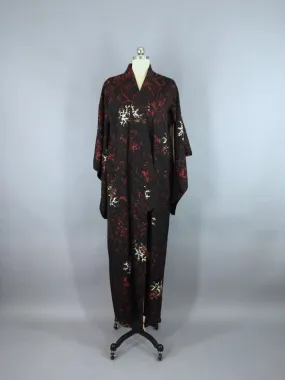 Vintage Kimono / Gothic Black Abstract