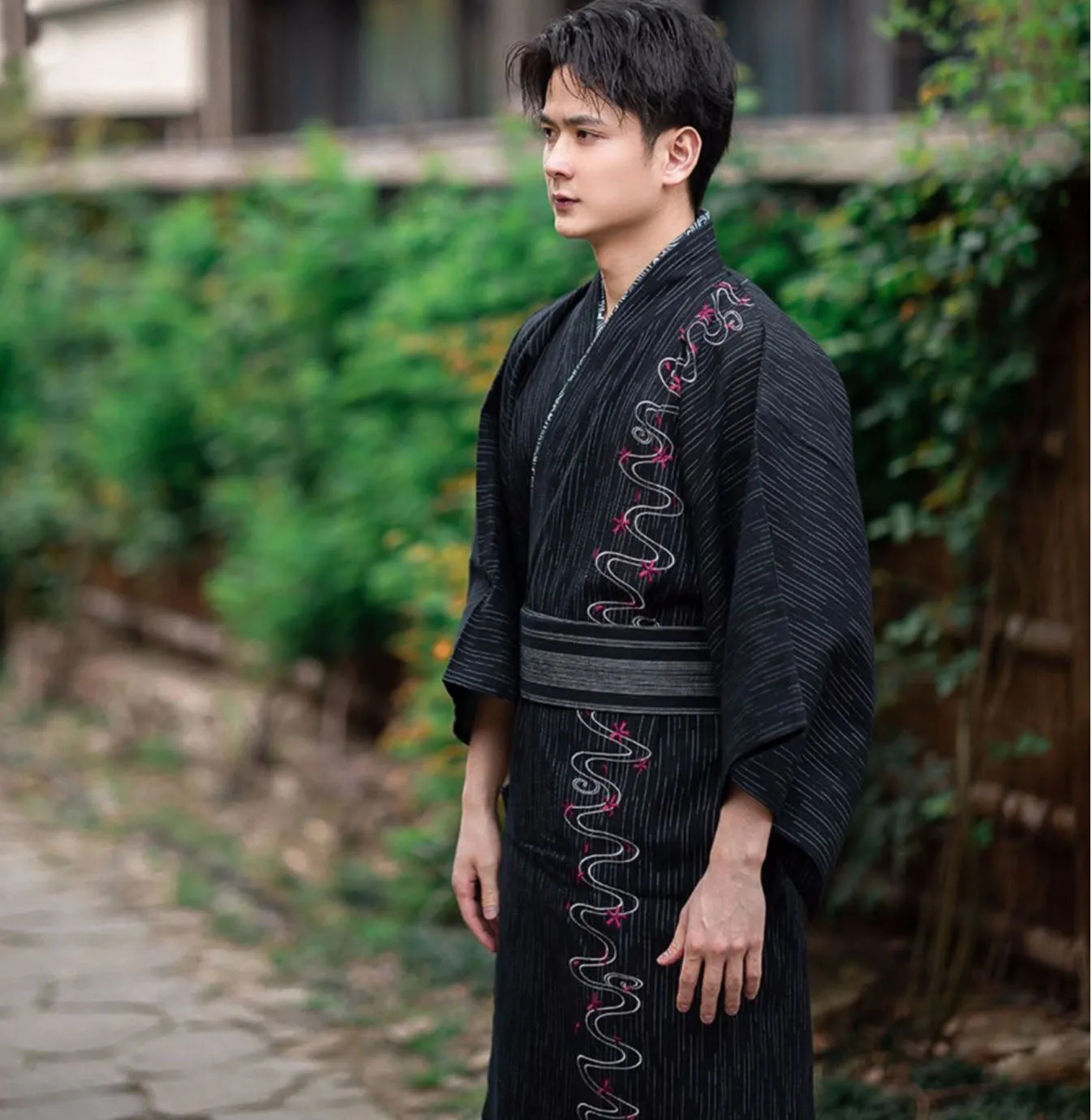 Wave Pattern Men Traditional Yukata