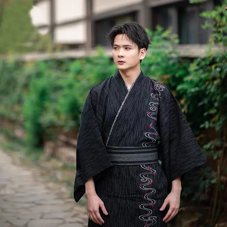 Wave Pattern Men Traditional Yukata