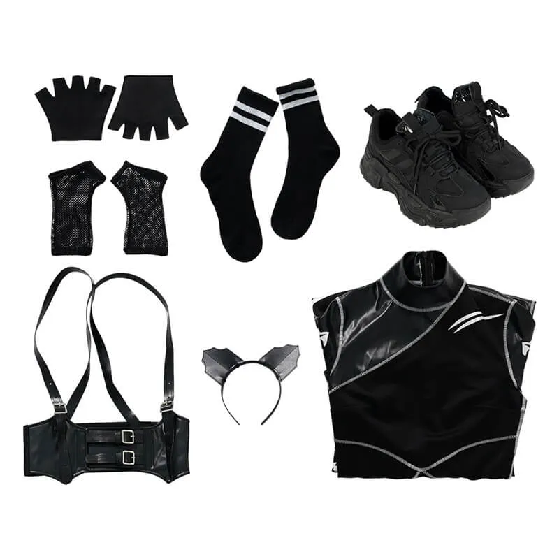 Wednesday Cat Costume Suit 2022 Wednesday Addams Cat Suit Cosplay Wig Becostume