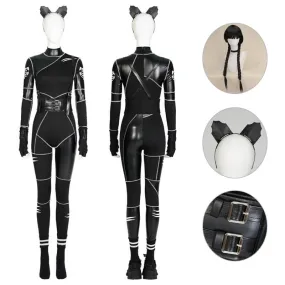Wednesday Cat Costume Suit 2022 Wednesday Addams Cat Suit Cosplay Wig Becostume