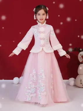 Winter Girl's National Style Thickened Tang Suit Stage Performance Costume