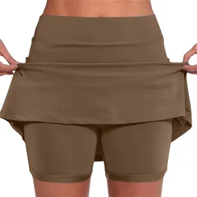 Womens Athletic Shorts Gym Workout 2 in 1 Running Shorts Plus Size Yoga Leggings High Waisted Elastic Built in Shorts