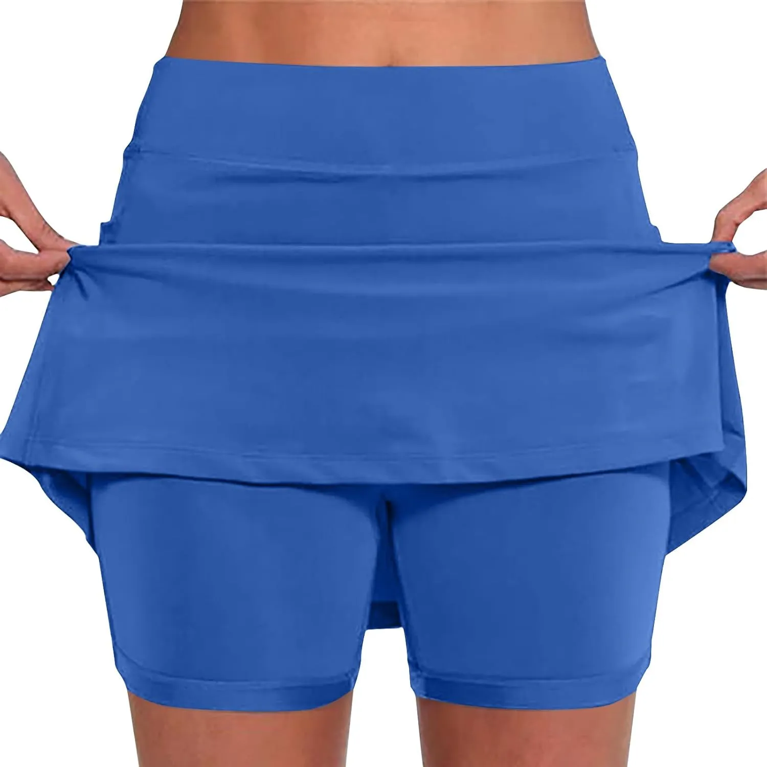 Womens Athletic Shorts Gym Workout 2 in 1 Running Shorts Plus Size Yoga Leggings High Waisted Elastic Built in Shorts