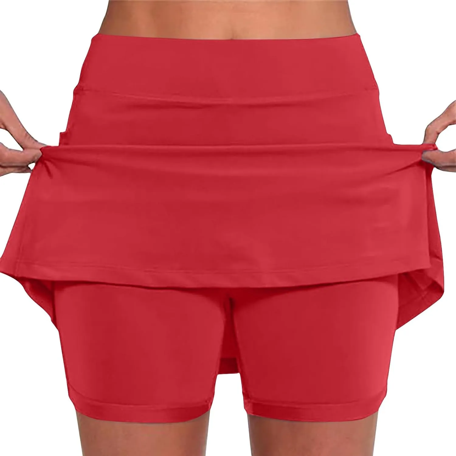 Womens Athletic Shorts Gym Workout 2 in 1 Running Shorts Plus Size Yoga Leggings High Waisted Elastic Built in Shorts