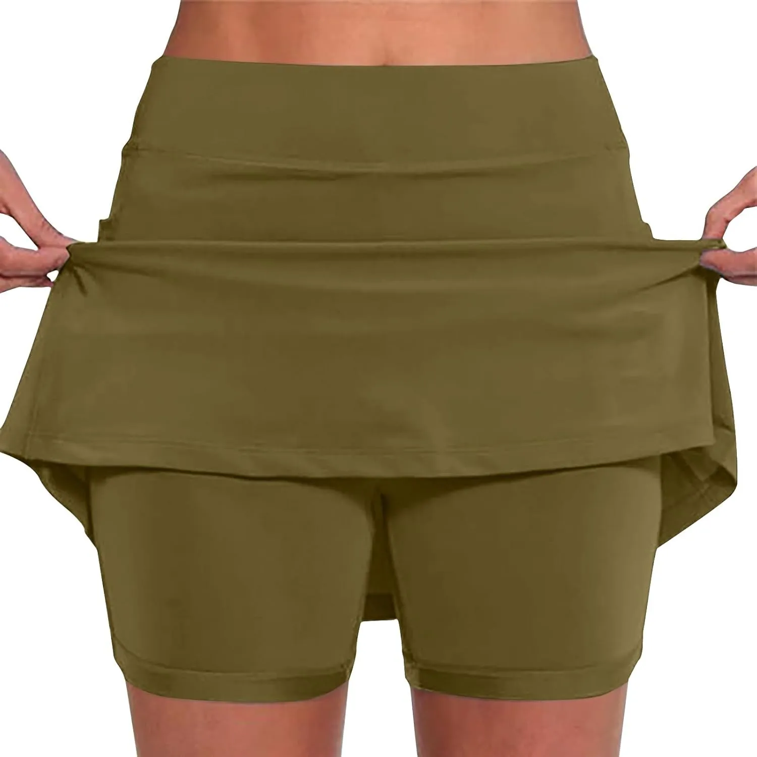 Womens Athletic Shorts Gym Workout 2 in 1 Running Shorts Plus Size Yoga Leggings High Waisted Elastic Built in Shorts