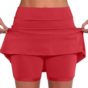 Womens Athletic Shorts Gym Workout 2 in 1 Running Shorts Plus Size Yoga Leggings High Waisted Elastic Built in Shorts