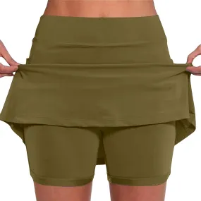 Womens Athletic Shorts Gym Workout 2 in 1 Running Shorts Plus Size Yoga Leggings High Waisted Elastic Built in Shorts