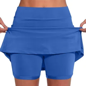 Womens Athletic Shorts Gym Workout 2 in 1 Running Shorts Plus Size Yoga Leggings High Waisted Elastic Built in Shorts