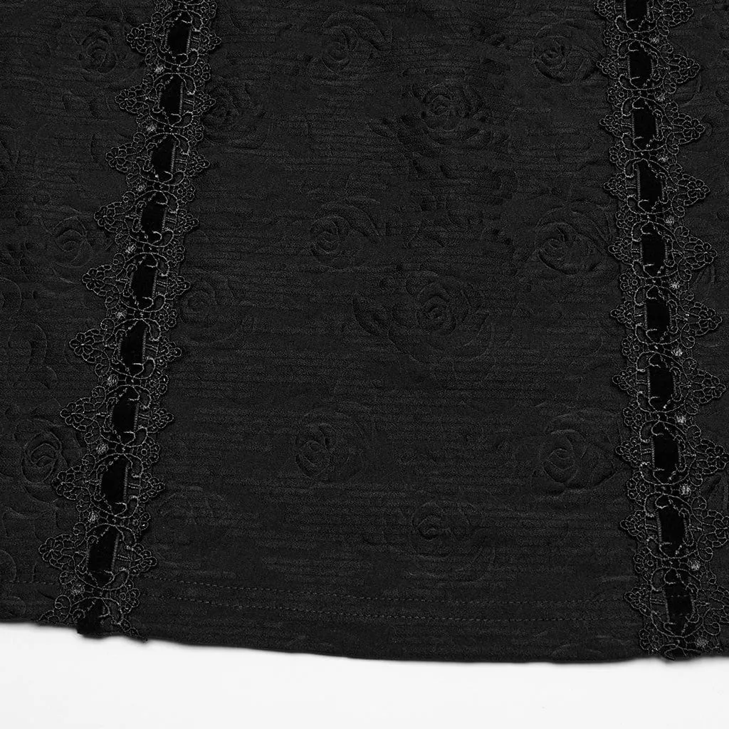 Women's Gothic Cheongsam Collar Floral Embroidered Prom Dress