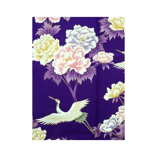 Women's Yukata: Crane & Peony