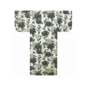 Women's Yukata: White Chrysanthemum