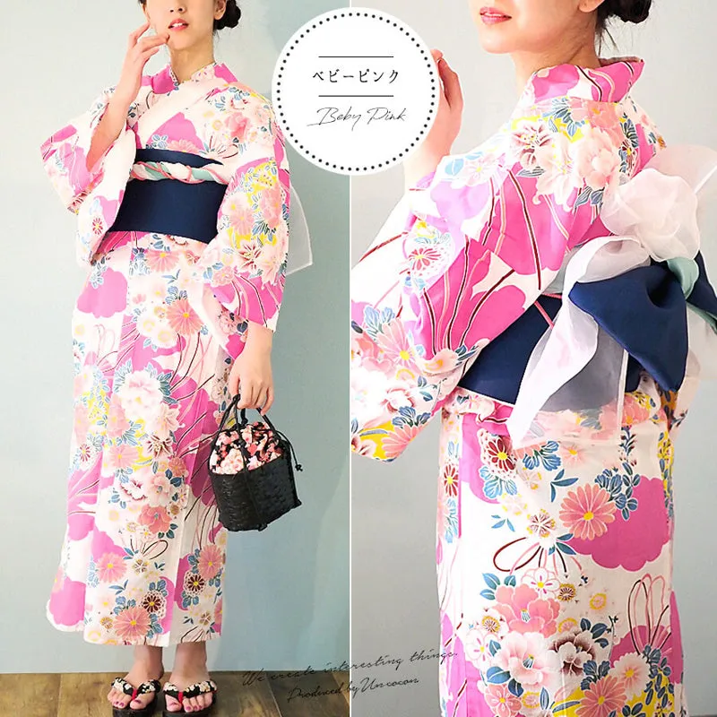 Yukata for Women Pink Flowers