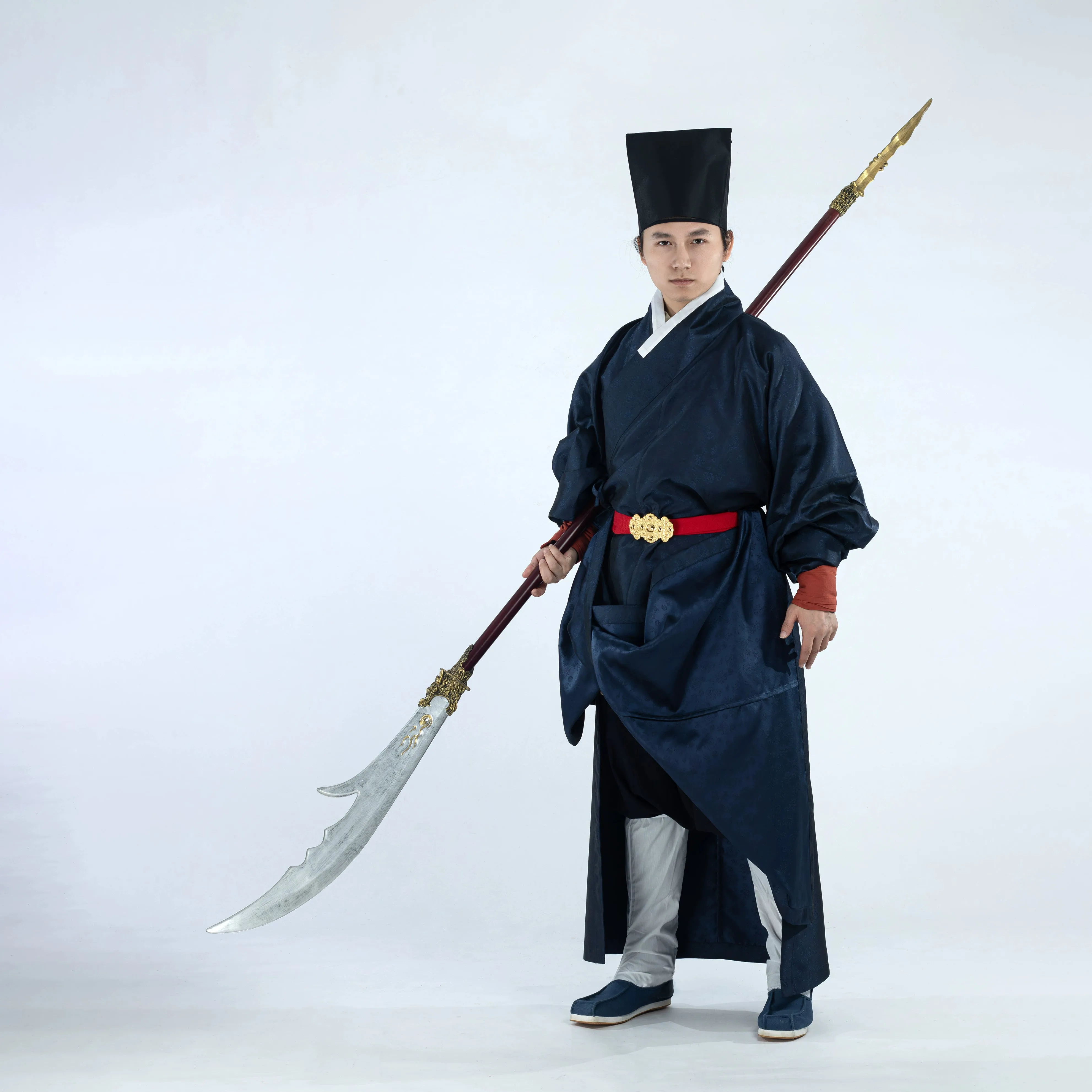 Zhi Duo 直裰 Straight Cut Men's Ming Dynasty Pipa Sleeve Changshan Long Shirt